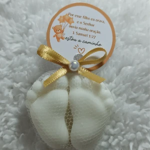 Pezinho Branco  - Kit 10 - Lembrancinhas Chá Revelação - Artesanato e Personalizados