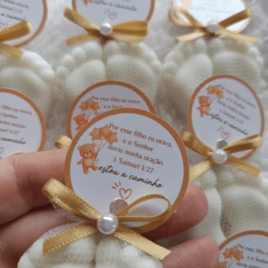 Pezinho Branco  - Kit 10 - Lembrancinhas Chá Revelação - Artesanato e Personalizados