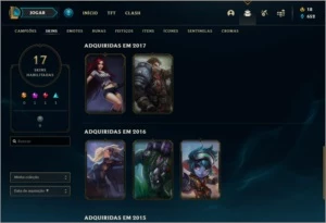 Conta Unranked com 17 skins e 53 champs - League of Legends LOL