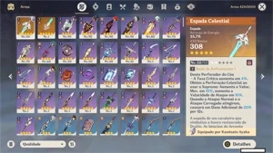 conta ar 55 7 personagens tier 5 e 2 armas tier 5 - Genshin Impact