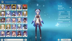 conta ar 55 7 personagens tier 5 e 2 armas tier 5 - Genshin Impact