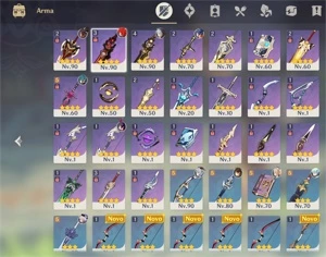 conta ar 55 7 personagens tier 5 e 2 armas tier 5 - Genshin Impact