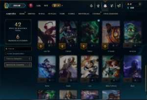 Unranked com 35 Champs e 14 Skins - League of Legends LOL