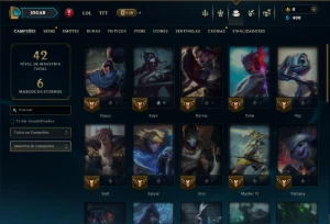 Unranked com 35 Champs e 14 Skins - League of Legends LOL