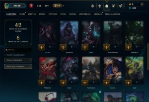 Unranked com 35 Champs e 14 Skins - League of Legends LOL
