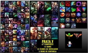 CONTA PRATA 5 com 67 Campeões + 13 Skins - League of Legends LOL