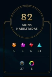 Conta gold com 82 skins - League of Legends LOL