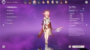 yae miko e aquila favonia ar 20 nada explorado - Genshin Impact