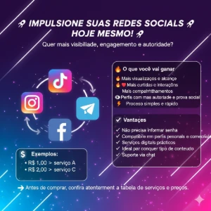 🚀 Impulsionamento de Redes Sociais – Instagram, TikTok, Fac