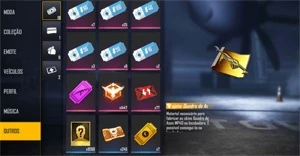 CONTA COM 6 CAMISAS DE MESTRE MUITOS PASSES E ETC - Free Fire
