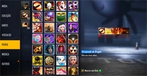 CONTA COM 6 CAMISAS DE MESTRE MUITOS PASSES E ETC - Free Fire