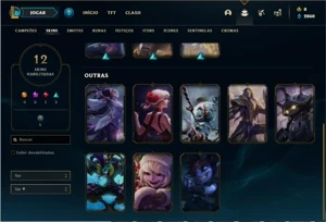 Conta unranked com 48 Champs e 12 Skins - League of Legends LOL