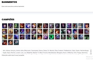 Conta unranked com 48 Champs e 12 Skins - League of Legends LOL