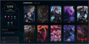 Conta LOL - PLATINA 1 - 599 SKINS - League of Legends