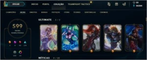 Conta LOL - PLATINA 1 - 599 SKINS - League of Legends