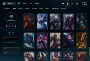 CONTA OURO 3 COM 48 SKINS E 57 CHAMPS - League of Legends LOL