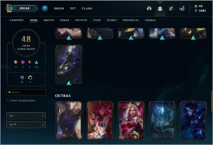 CONTA OURO 3 COM 48 SKINS E 57 CHAMPS - League of Legends LOL