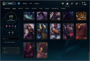 CONTA OURO 3 COM 48 SKINS E 57 CHAMPS - League of Legends LOL