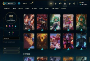 Unranked com 62 Champs e 88 Skins ( MAIN SUP ) - League of Legends LOL