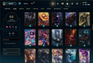 Unranked com 62 Champs e 88 Skins ( MAIN SUP ) - League of Legends LOL