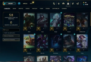 Conta Unranked com 40 Champs e 14 Skins ( MAIN TOP / JG ) - League of Legends LOL