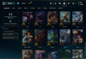 Conta Unranked com 40 Champs e 14 Skins ( MAIN TOP / JG ) - League of Legends LOL