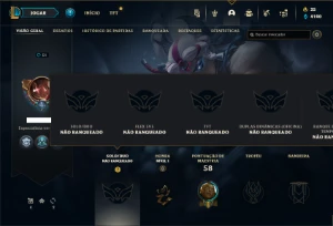 Conta Unranked com 40 Champs e 14 Skins ( MAIN TOP / JG ) - League of Legends LOL