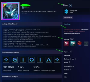 Conta Steam Lvl 56 Vac Ban 129 Jogos
