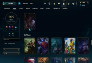 Bronze 3 com TODOS os champs e 109 Skins (Mais de 100 Jogos) - League of Legends LOL