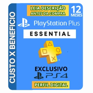 Psn Plus 12 Meses Essencial - Ps4 - Gift Cards