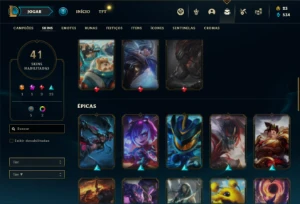 Conta Platina 3 com 70 Champs e 41 Skins - League of Legends LOL