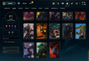 Conta Platina 3 com 70 Champs e 41 Skins - League of Legends LOL