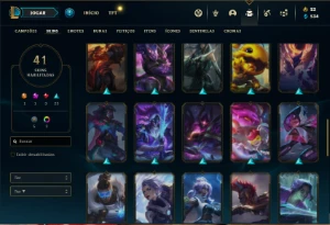 Conta Platina 3 com 70 Champs e 41 Skins - League of Legends LOL