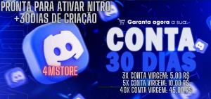 Conta Discord +30 Dias De Criação Para Ativar Nitro REVENDA! - Outros