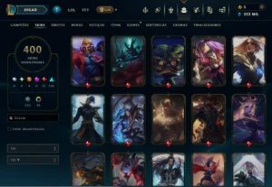 Conta League Of Legends - 400 Skins - Level 350+ - Platina LOL