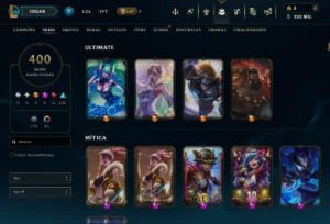 Conta League Of Legends - 400 Skins - Level 350+ - Platina LOL