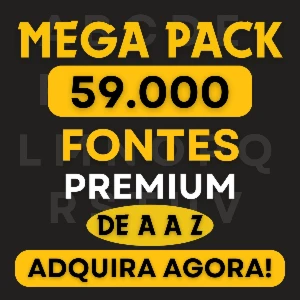 Mega Pack 59.000 Fontes Premium de A a Z para Designers - Outros