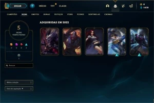 Conta prata 2  com 23 Champs e 5 Skins - League of Legends LOL
