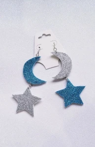 Brincos Carnaval Eva Lua/estrela - Artesanato e Personalizados