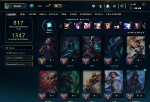 Conta Unranked com TODOS os Champs e 212 Skins (ADC / SUP) - League of Legends LOL
