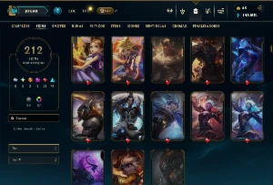 Conta Unranked com TODOS os Champs e 212 Skins (ADC / SUP) - League of Legends LOL