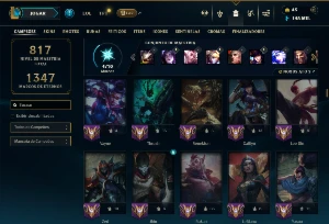 Conta Unranked com TODOS os Champs e 212 Skins (ADC / SUP) - League of Legends LOL