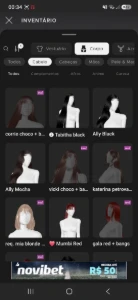 Conta feminino de imvu