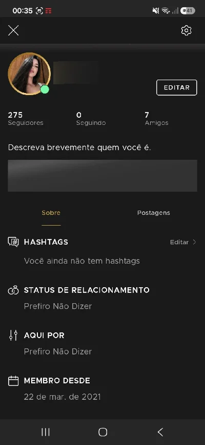 Conta feminino de imvu