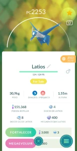 LATIOS - Pokemon Lendário - Pokemon GO