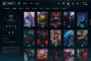 Conta ouro 2 com 110 Champs e 82 Skins + 7 Vitoriosas - League of Legends LOL