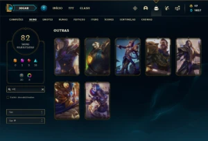 Conta ouro 2 com 110 Champs e 82 Skins + 7 Vitoriosas - League of Legends LOL