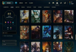 Conta ouro 2 com 110 Champs e 82 Skins + 7 Vitoriosas - League of Legends LOL