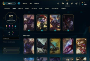 Conta ouro 2 com 110 Champs e 82 Skins + 7 Vitoriosas - League of Legends LOL