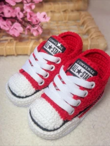 All Star de Crochê Vermelho